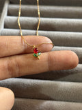 Red tulip dainty necklace