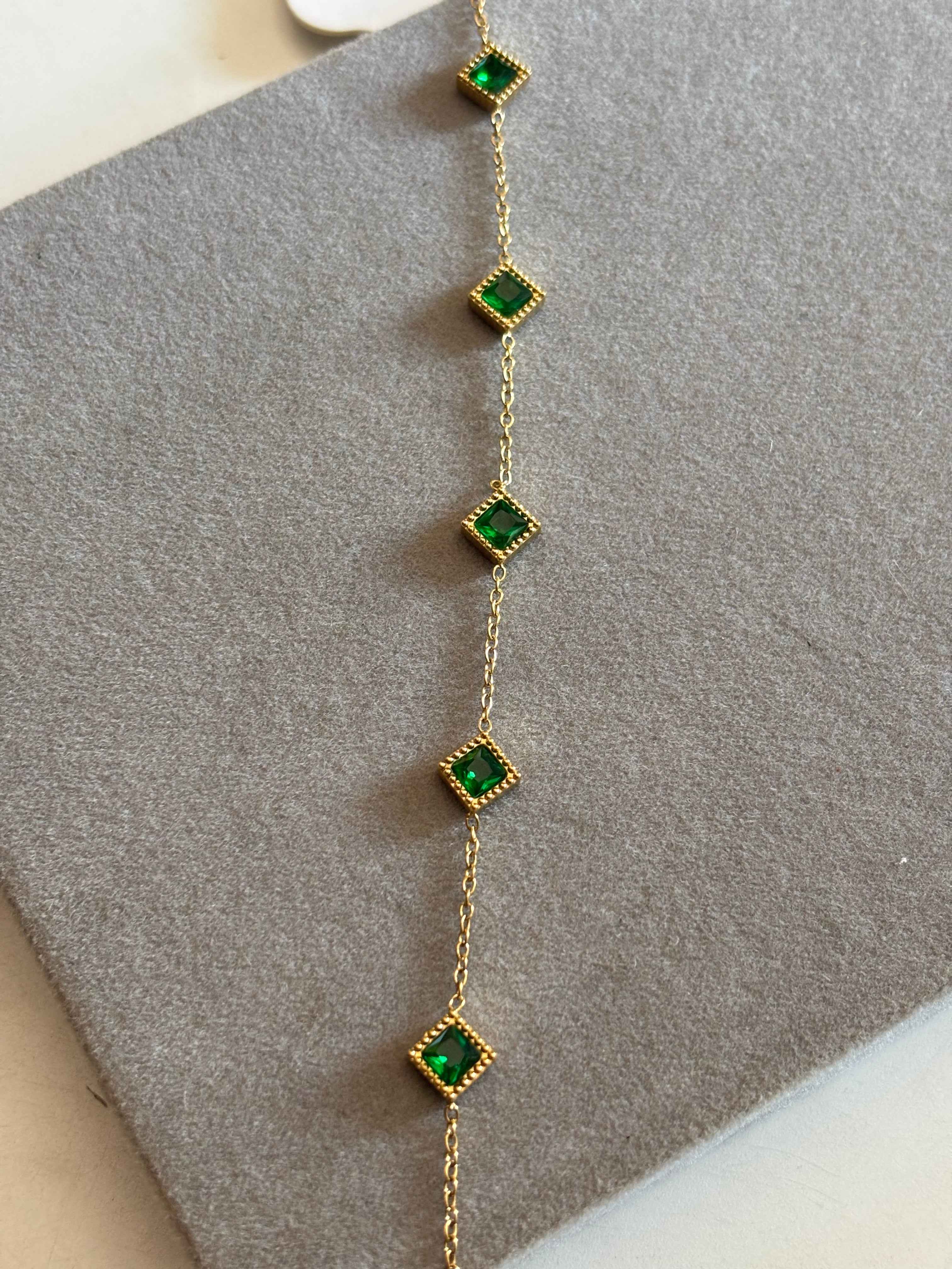 Emerald squares bracelet - Hirulythings