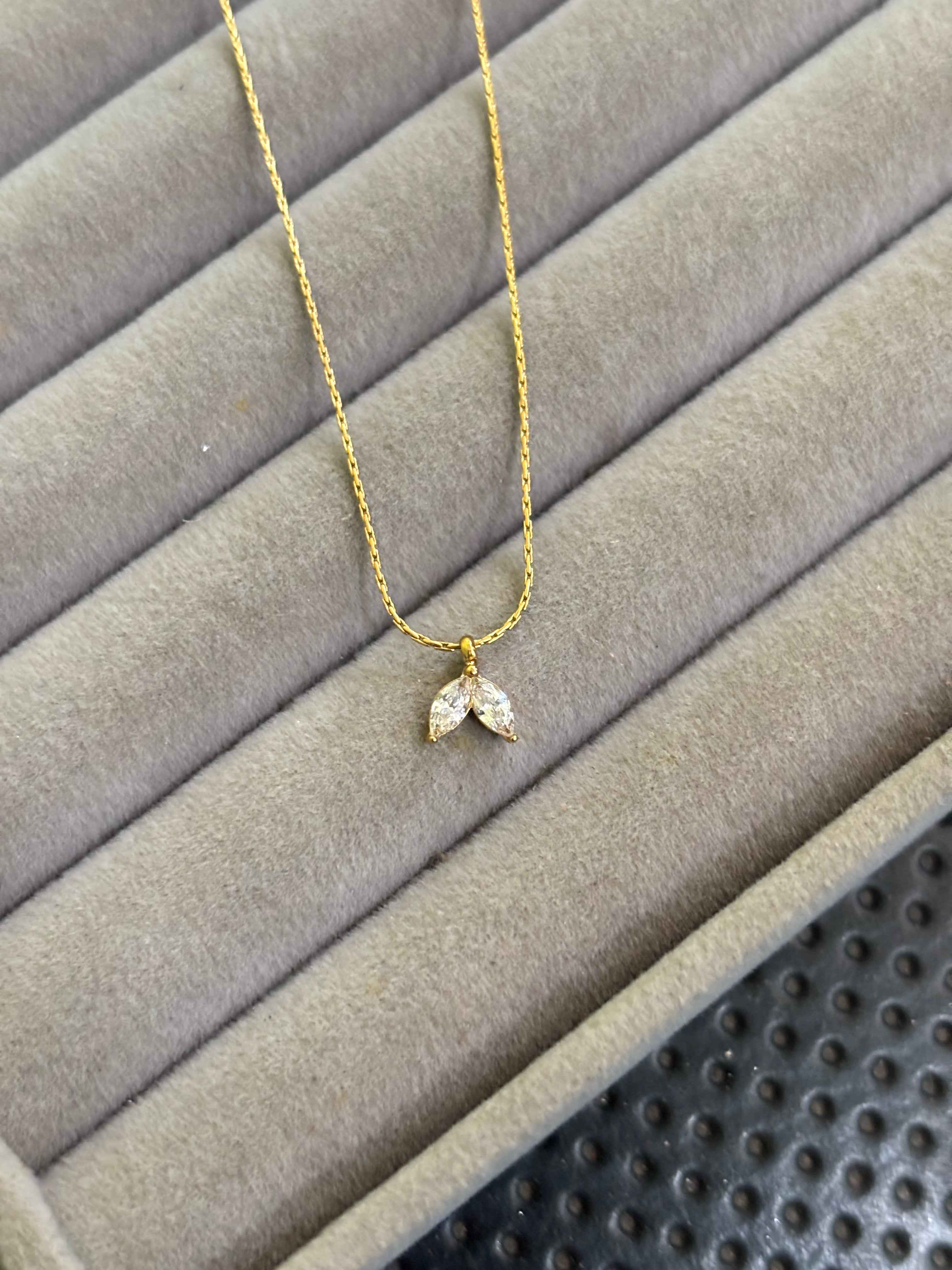 Tiny mermaid fins necklace