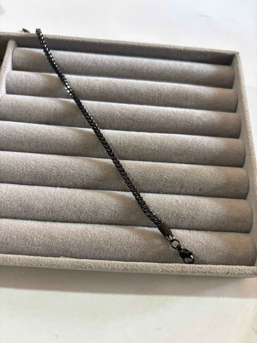 Black curb link bracelet