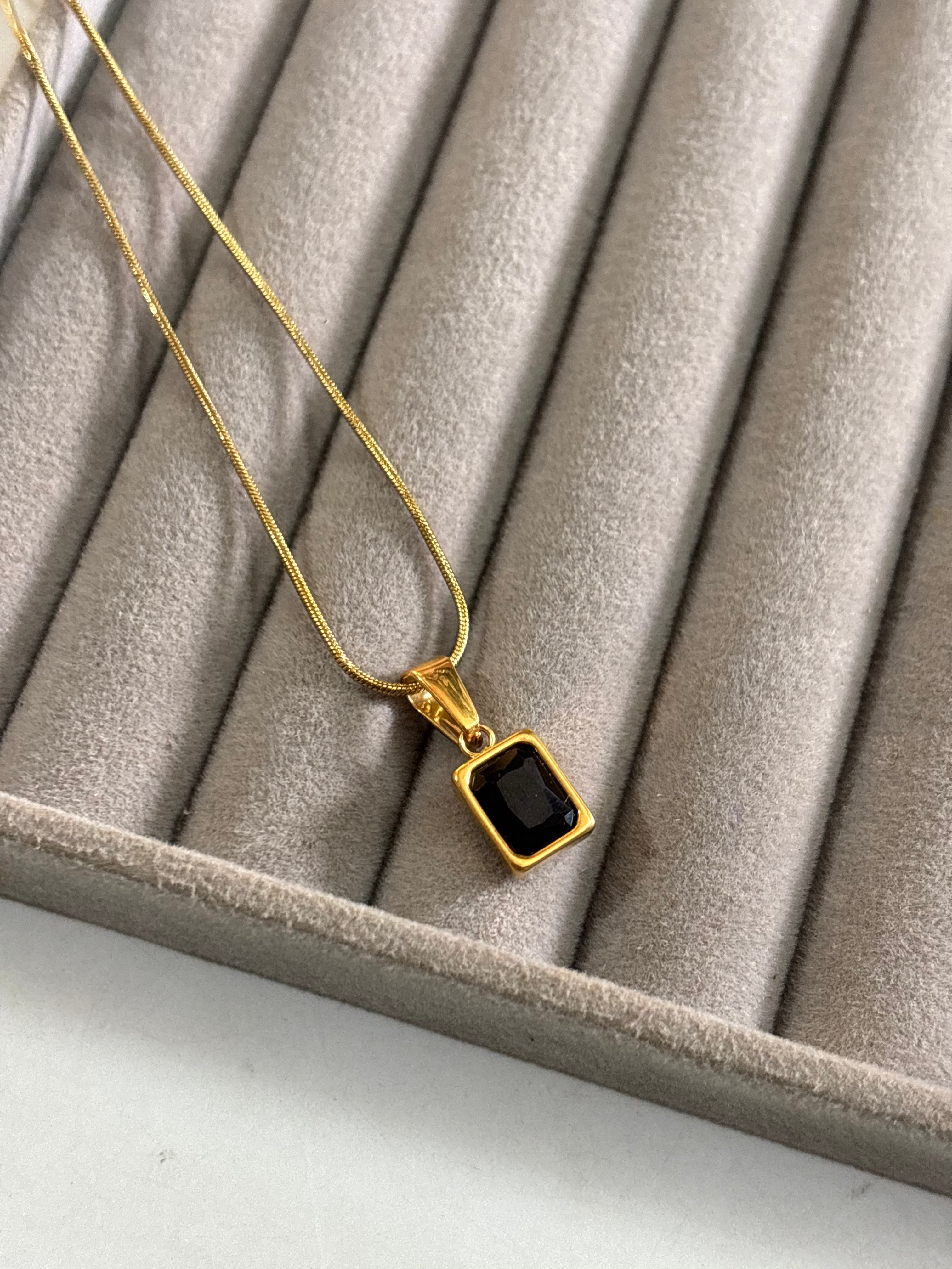 Dark black crystal chain