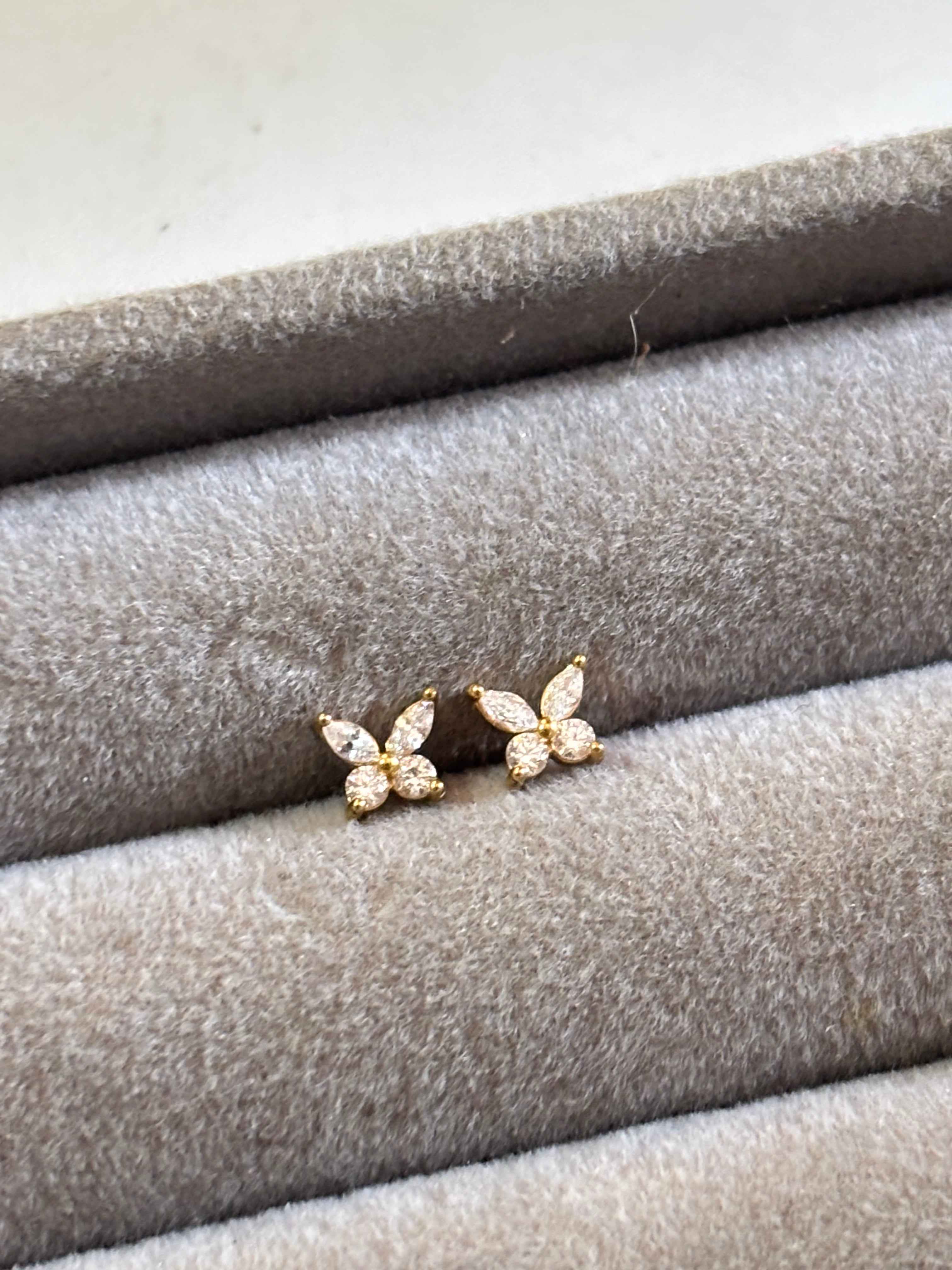 Dainty butterfly studs