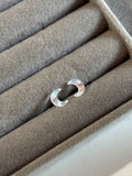 iridescent crescent moon stud
