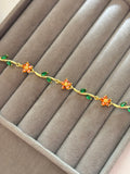 Floral bracelet Red orange