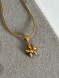 Floral necklace with ad stone - Hirulythings