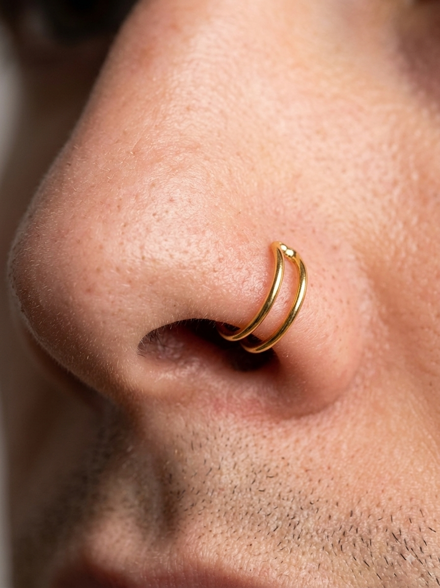 Double hoops fake piercing