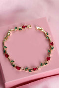 Red tulip bracelet - Hirulythings