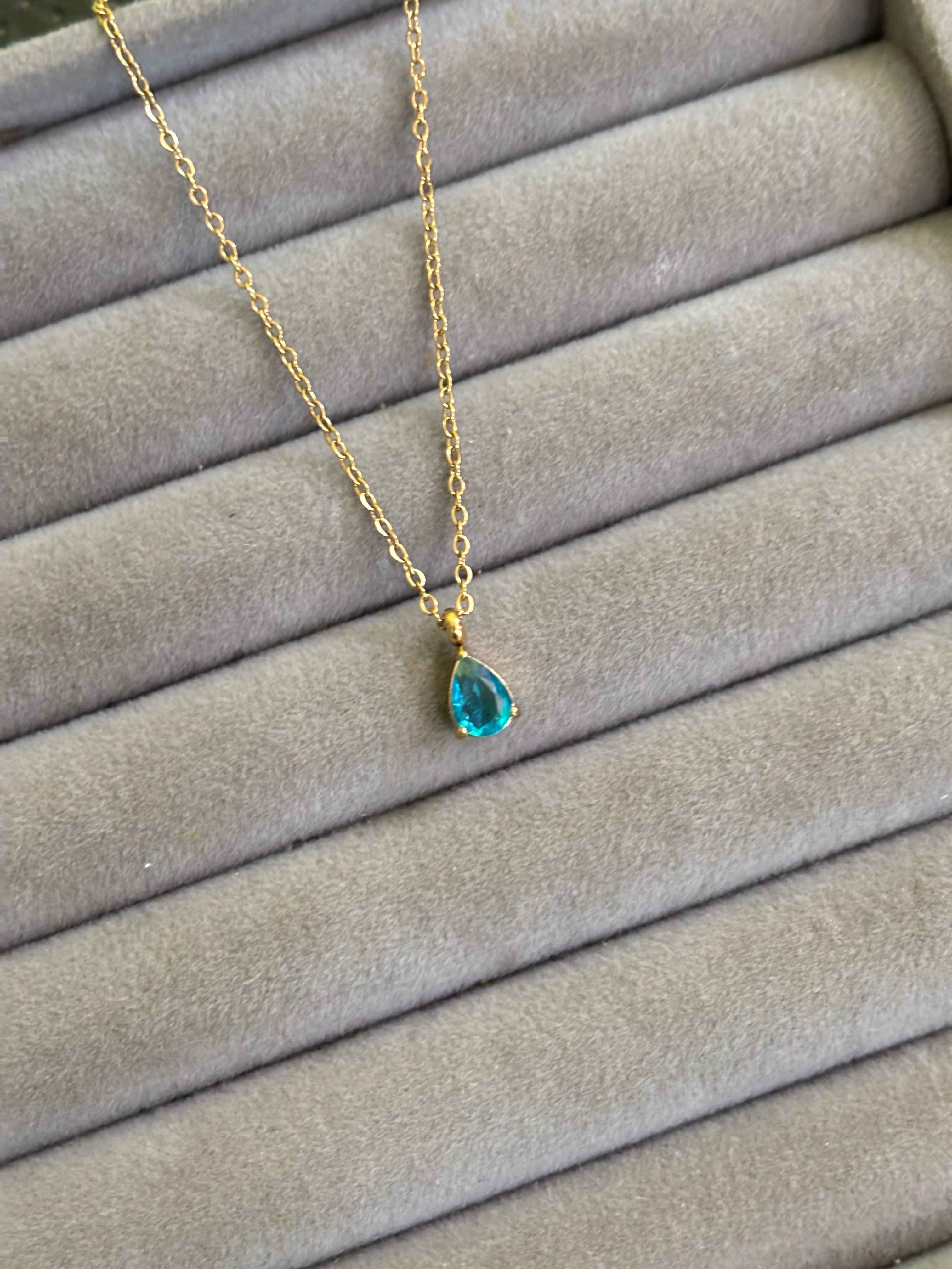Sky blue drop necklace