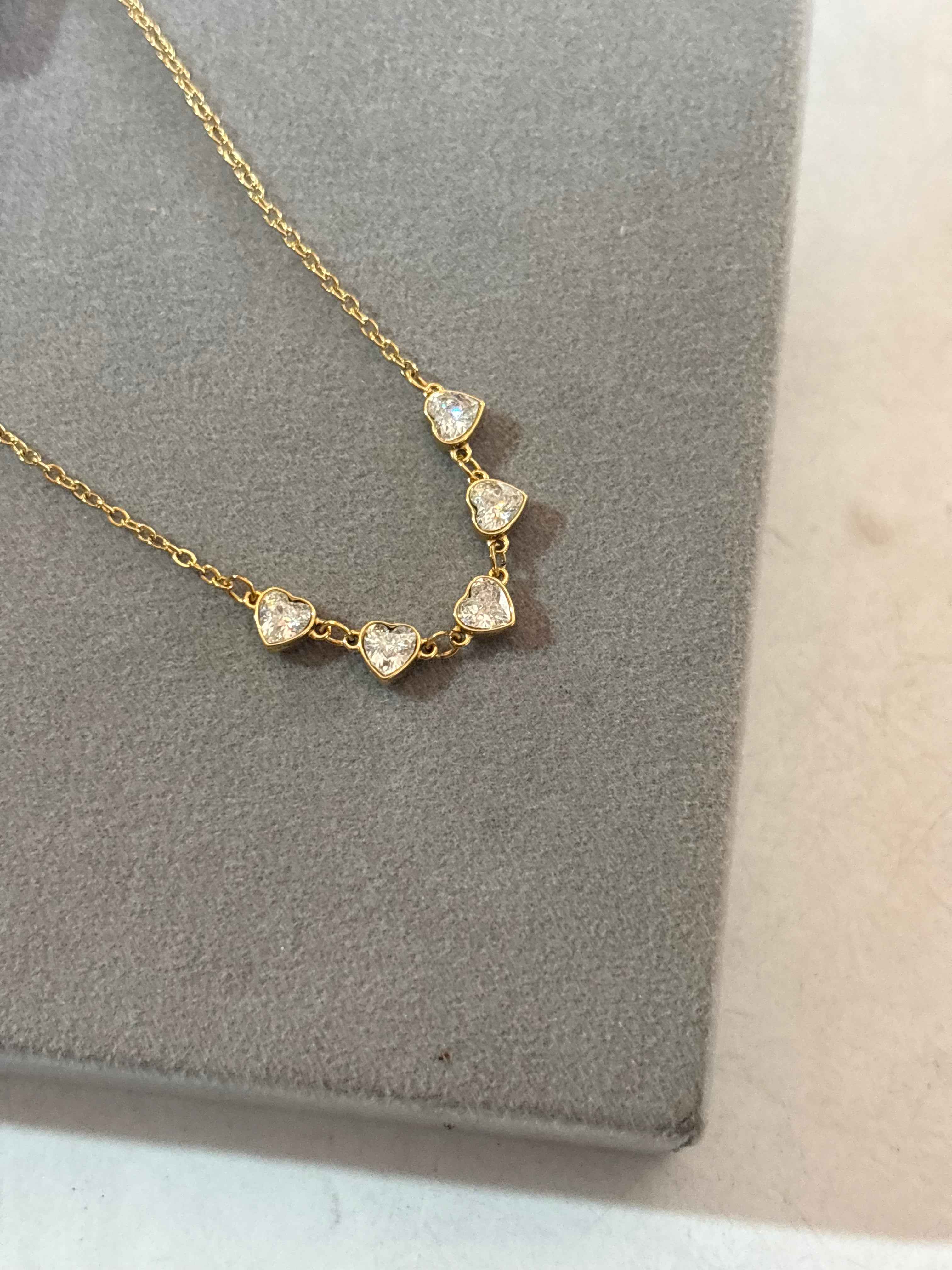 Diamond hearts necklace