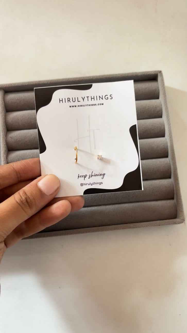 Virat Non piercing Ring and Stud Combo
