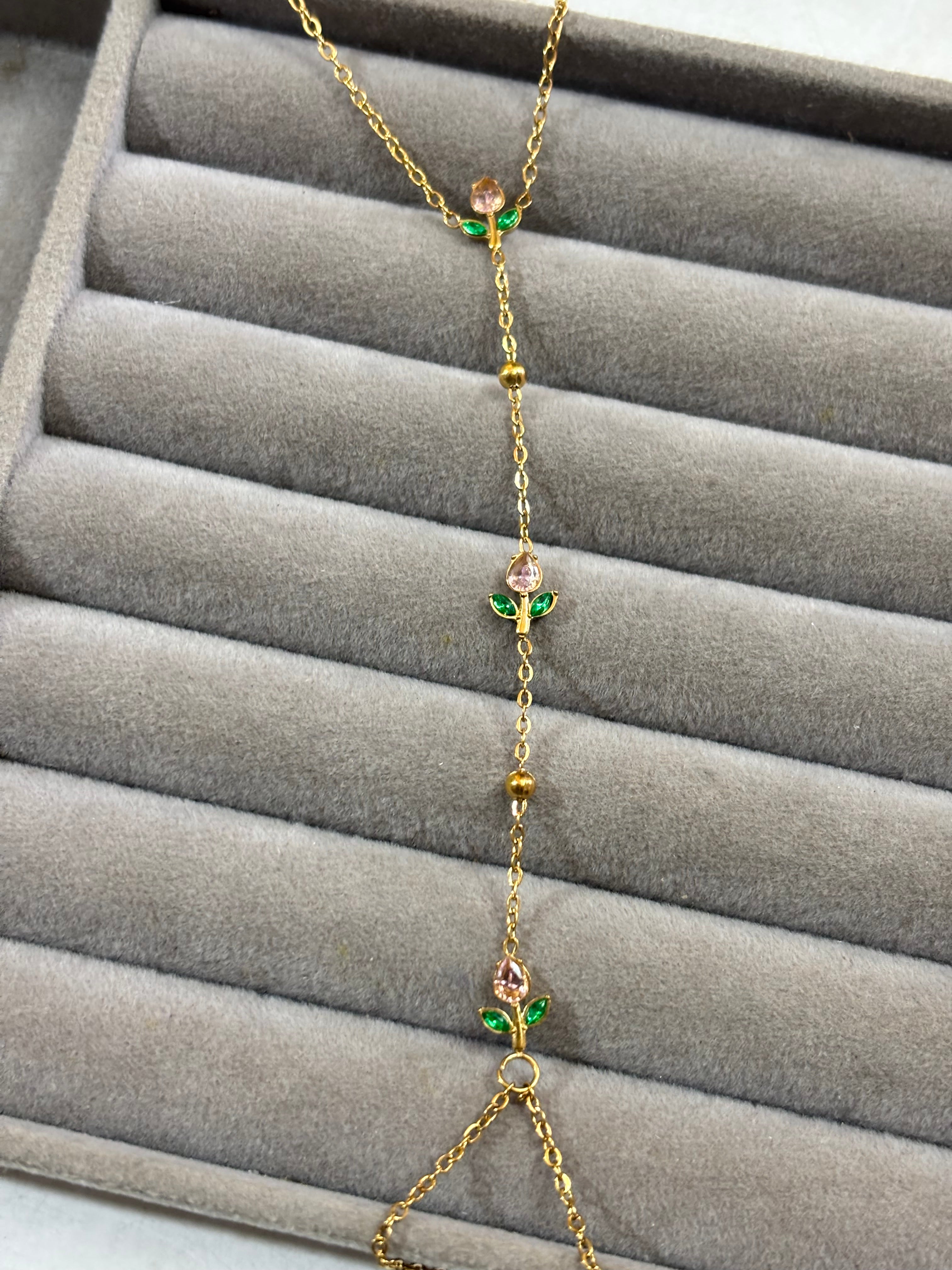Pink tulip handchain