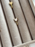 Solitaire heart nose pin