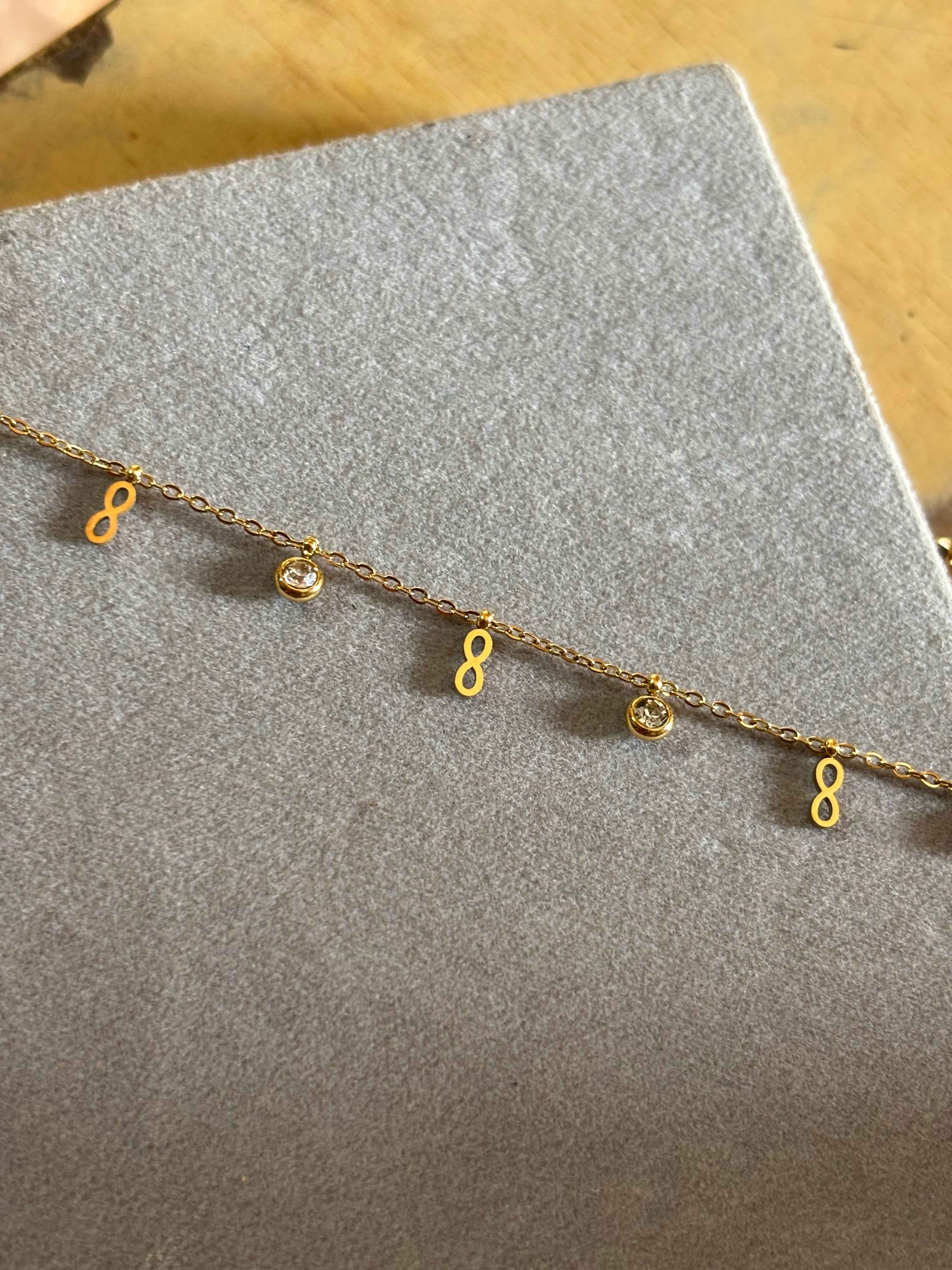 Tiny Infinity Charm Anklets Pair