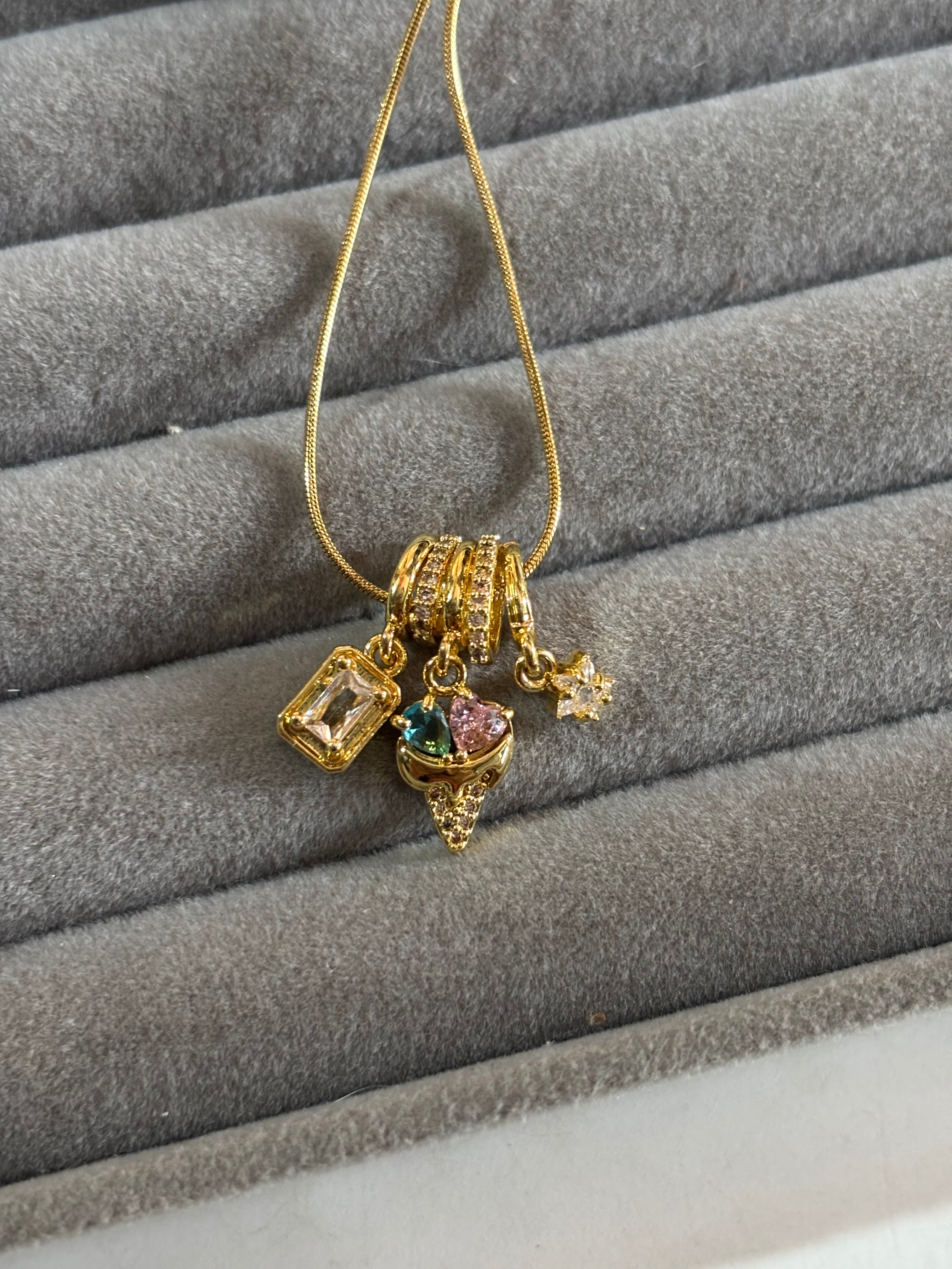 Ice cream multi tired necklace