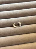 Crescent Moon silver Round back stud
