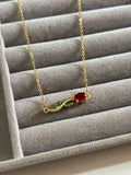 Tulip horizontal pendant necklace