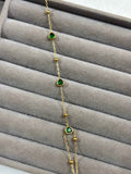 Emerald hearts handchain