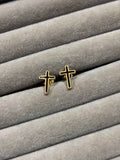 Black enamel cross stud