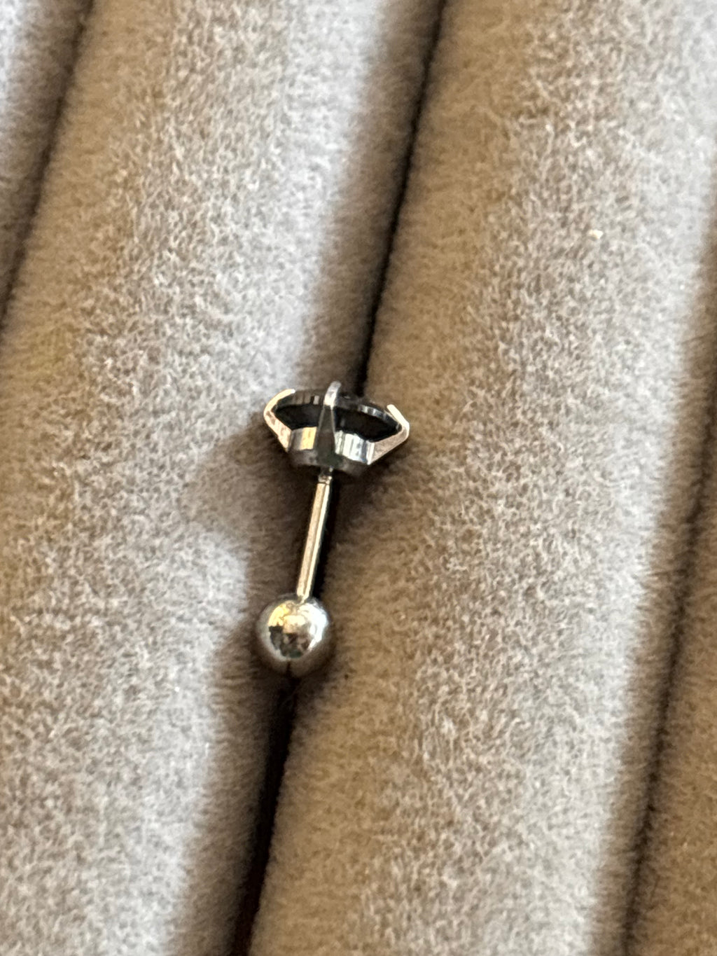Black cushion cut silver stid