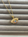 Multicolour evil eye necklace - Hirulythings