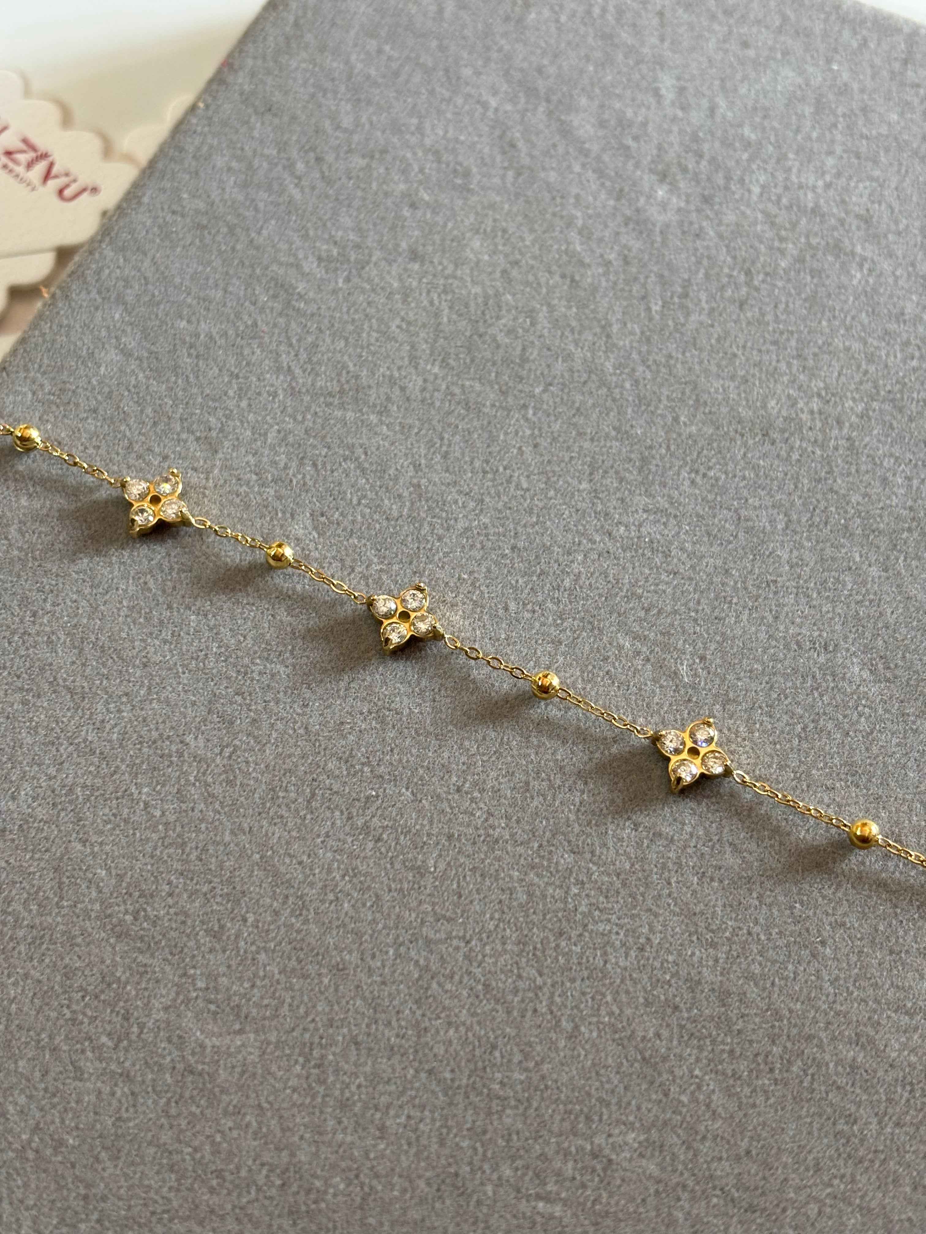 Studded floral bracelet - Hirulythings