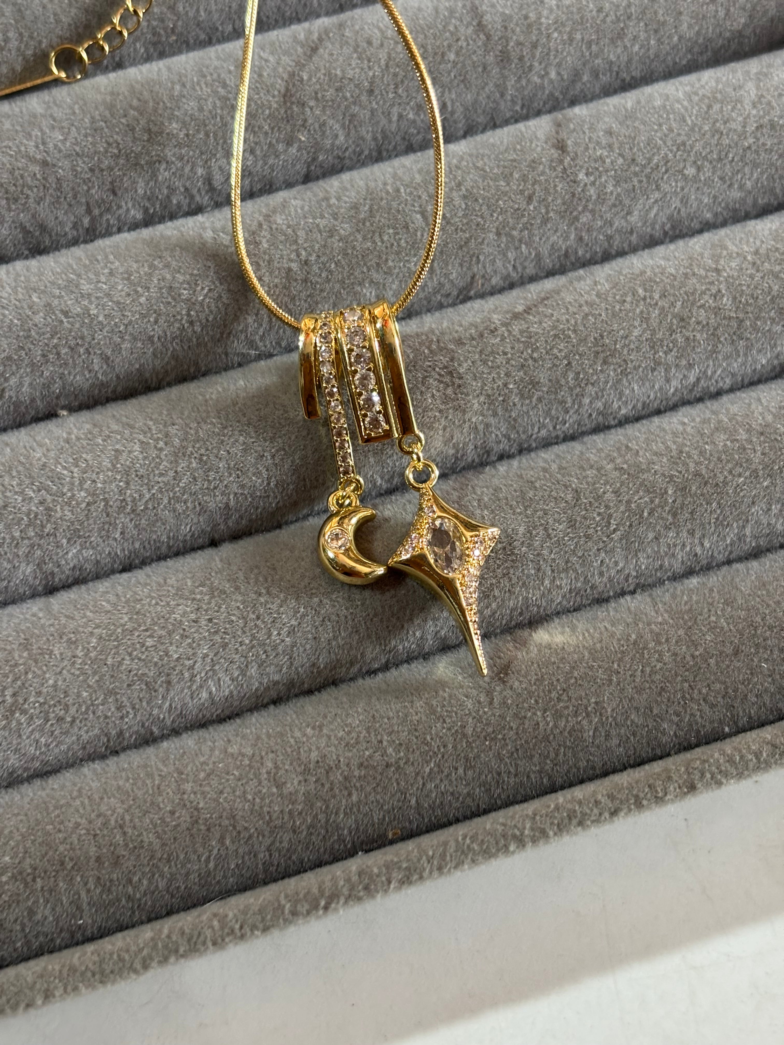 Moon and star necklace