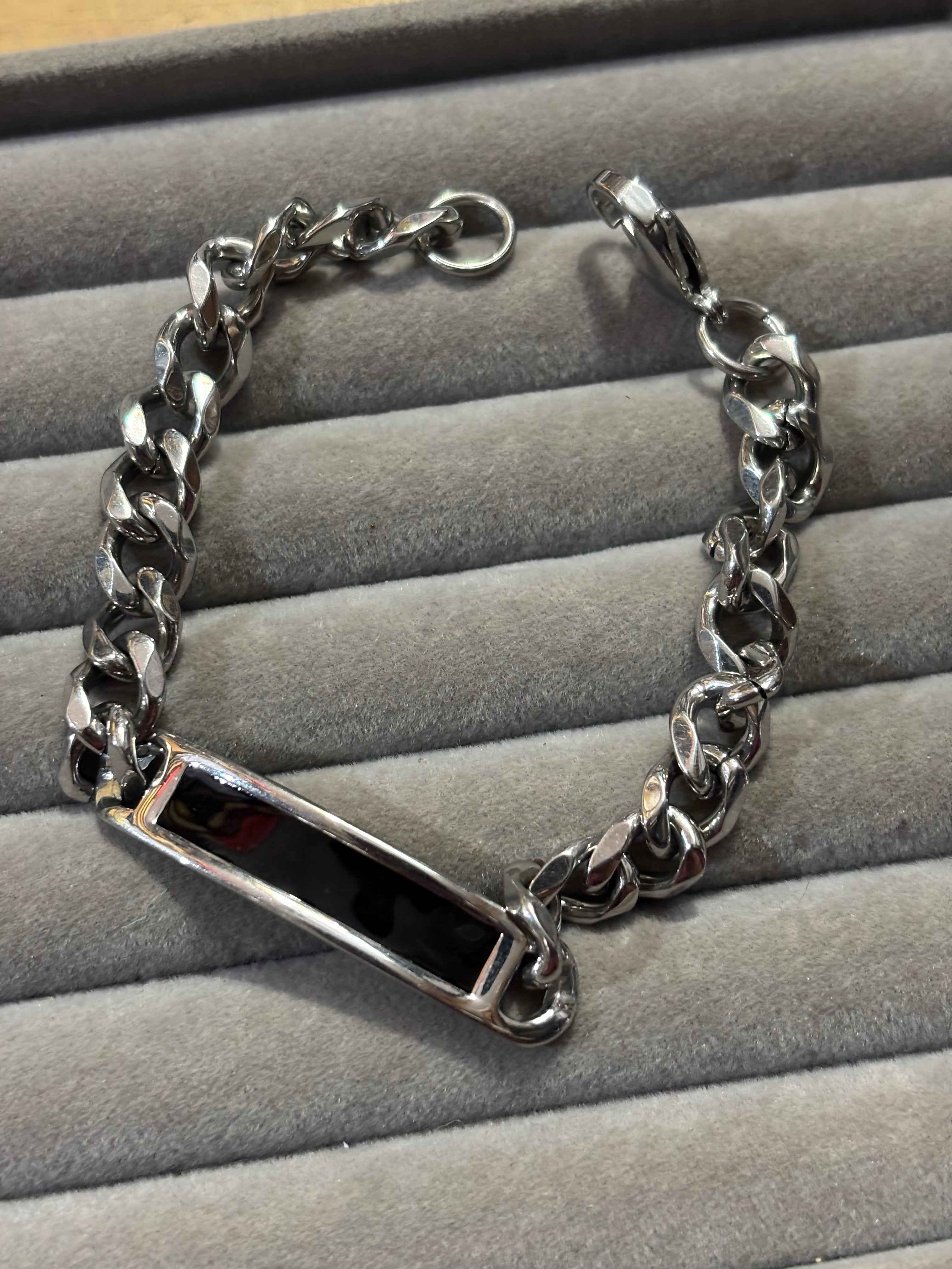 Rouge black ID link bracelet