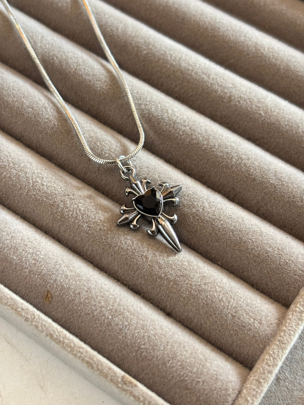 Black gothic cross necklace