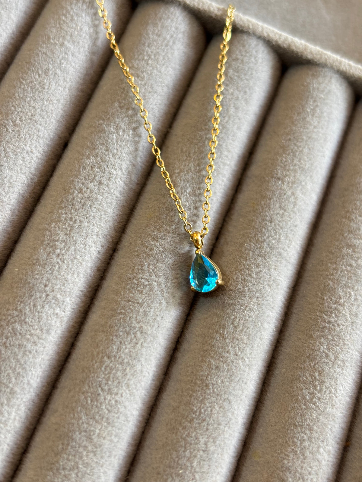 Sky blue drop necklace