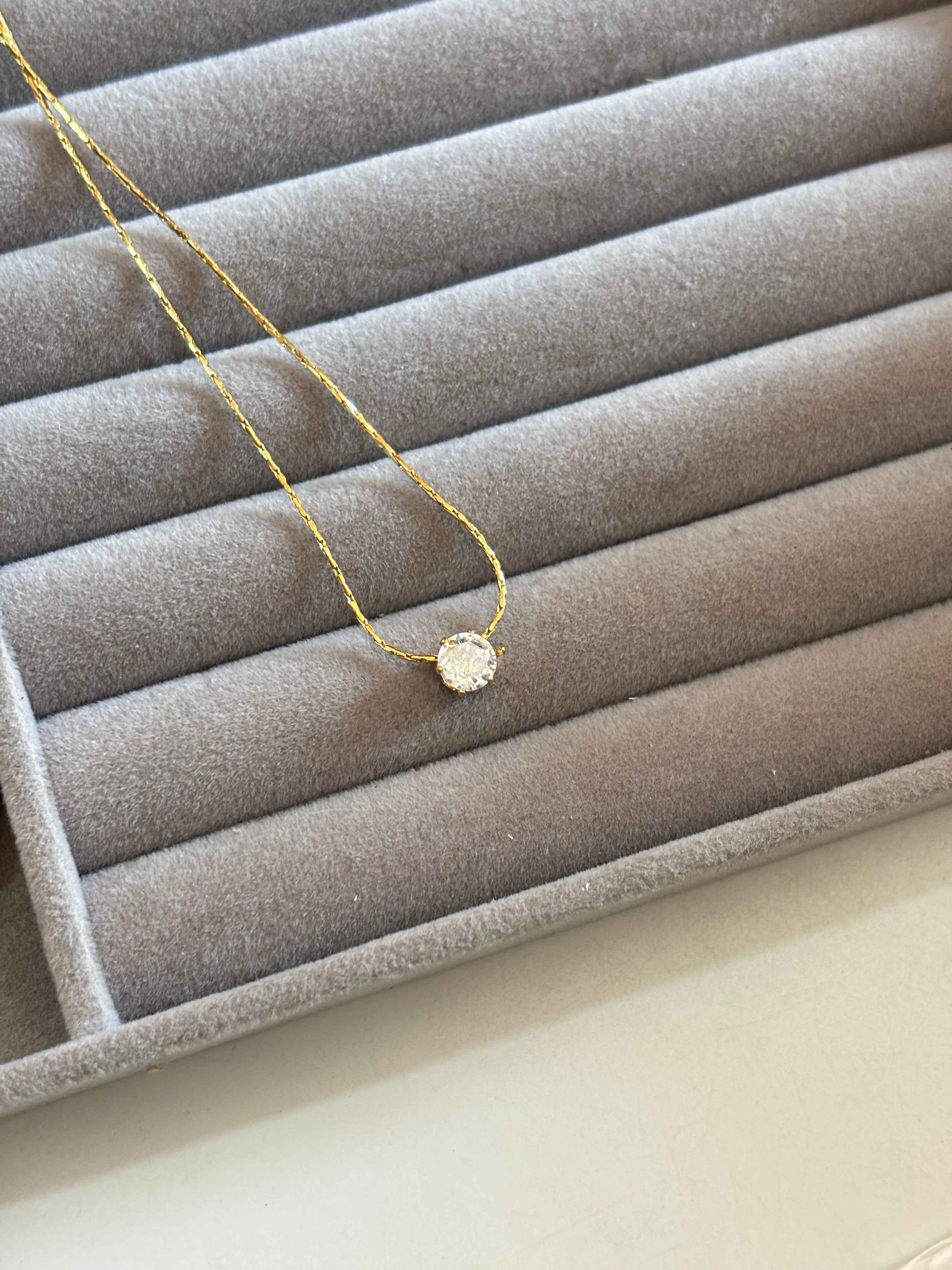 Single Stone solitaire necklace - Hirulythings