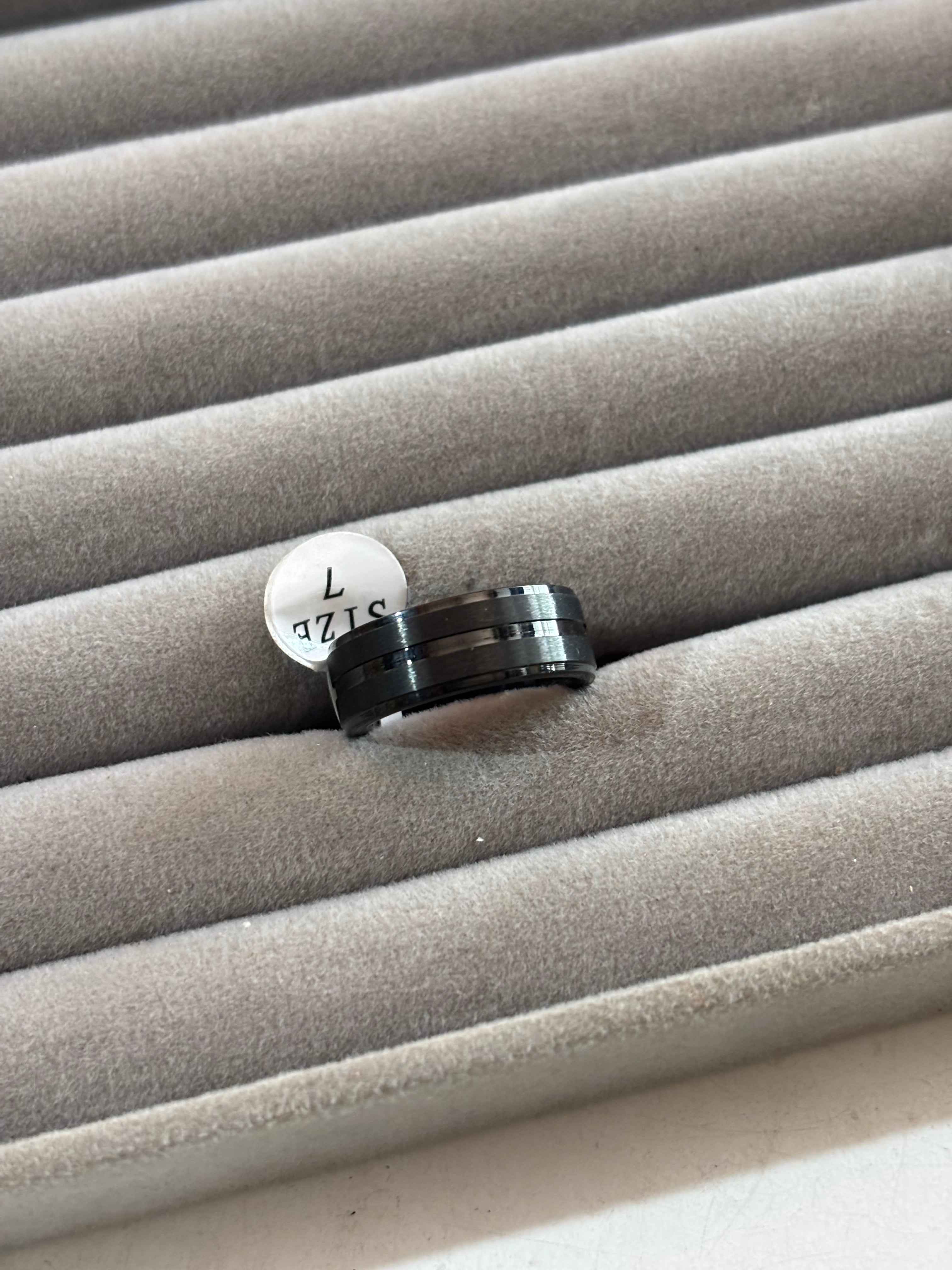 Monochrome Groveed Ring