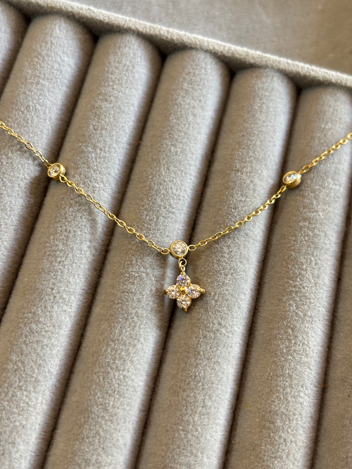 Aura floral charm necklace