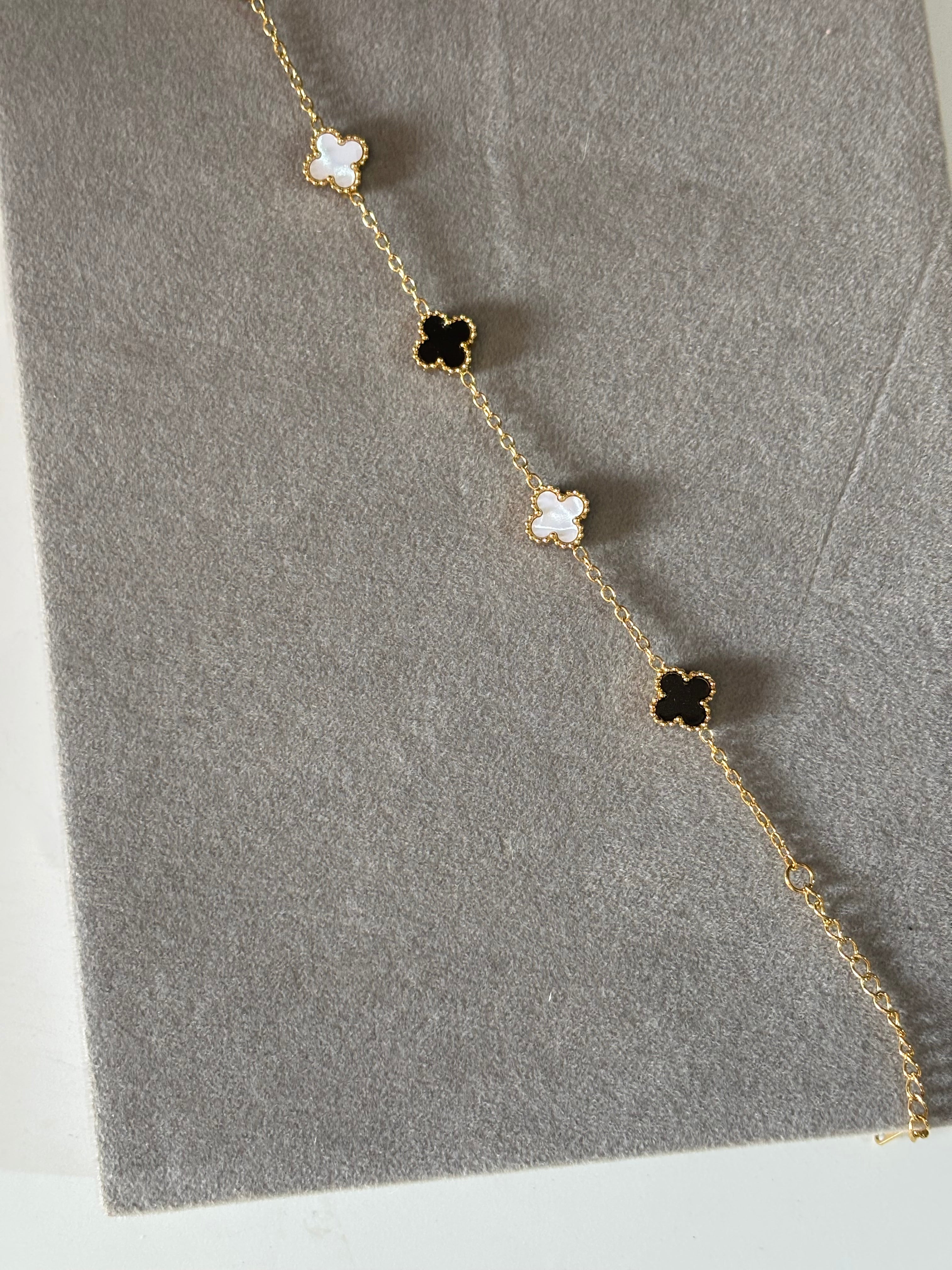 Black and White Clover bracelet