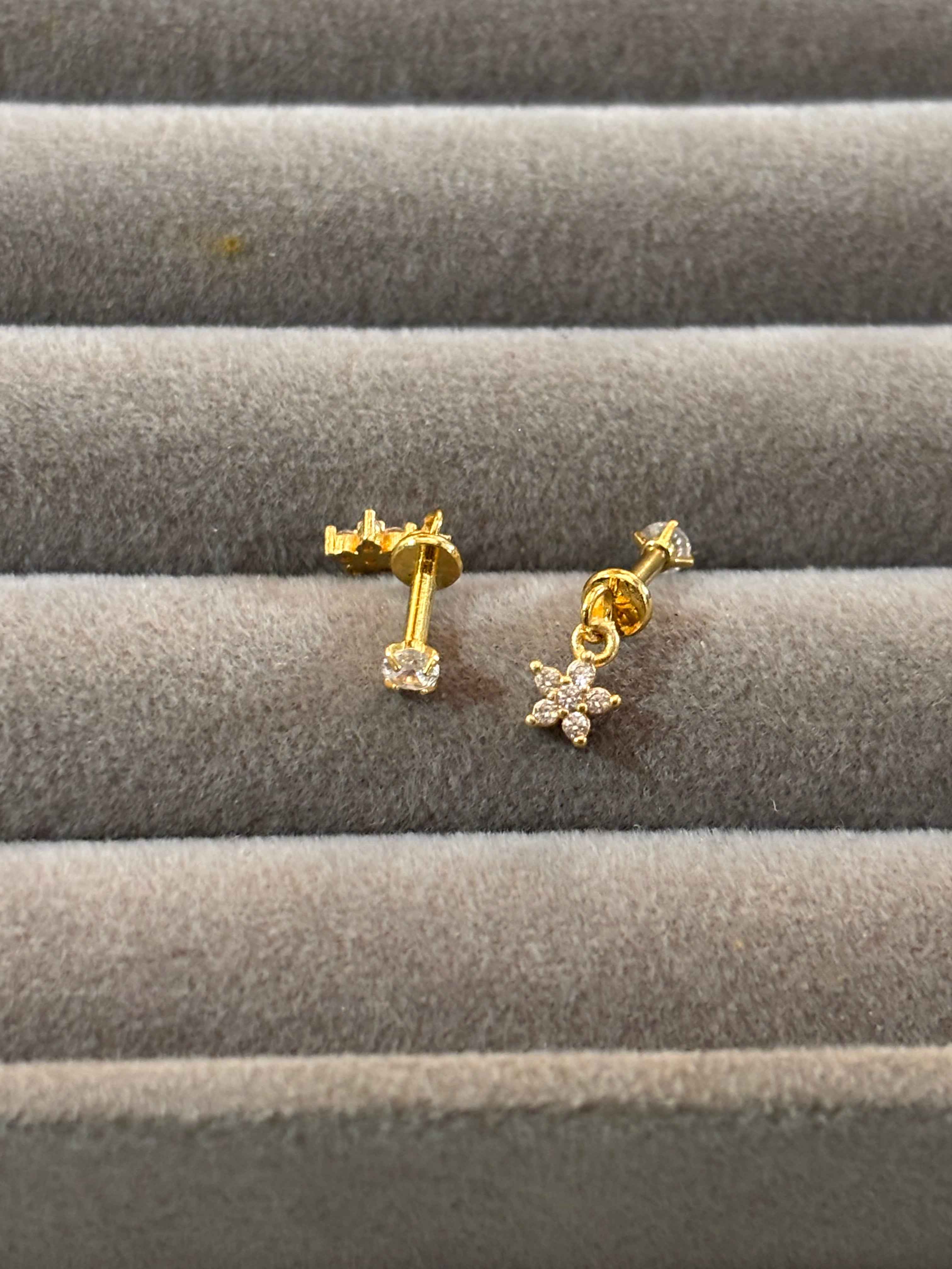 Floral upper helix piercing