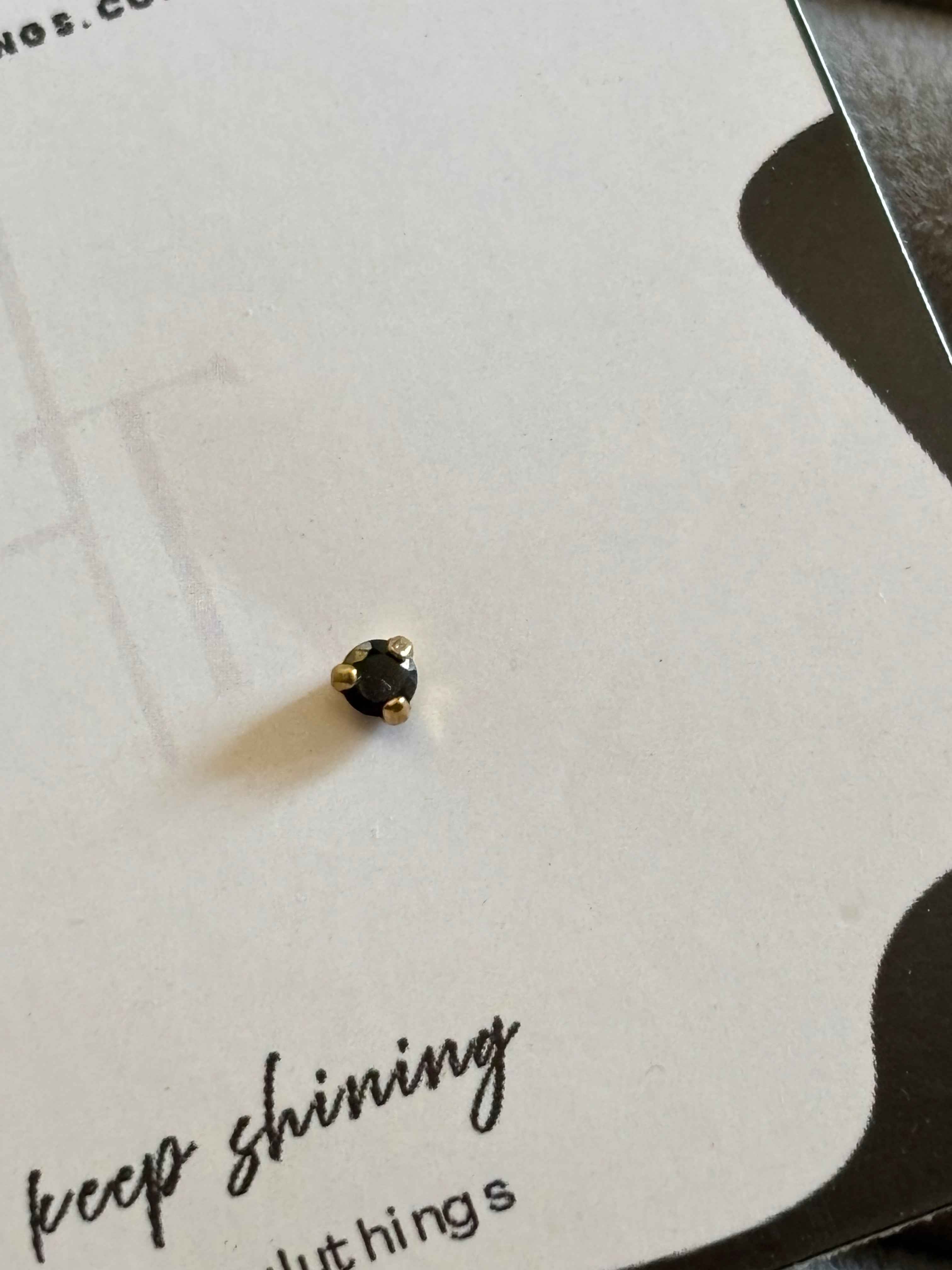 Black stone stud
