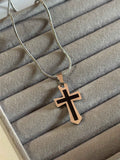 Evident black cross necklace