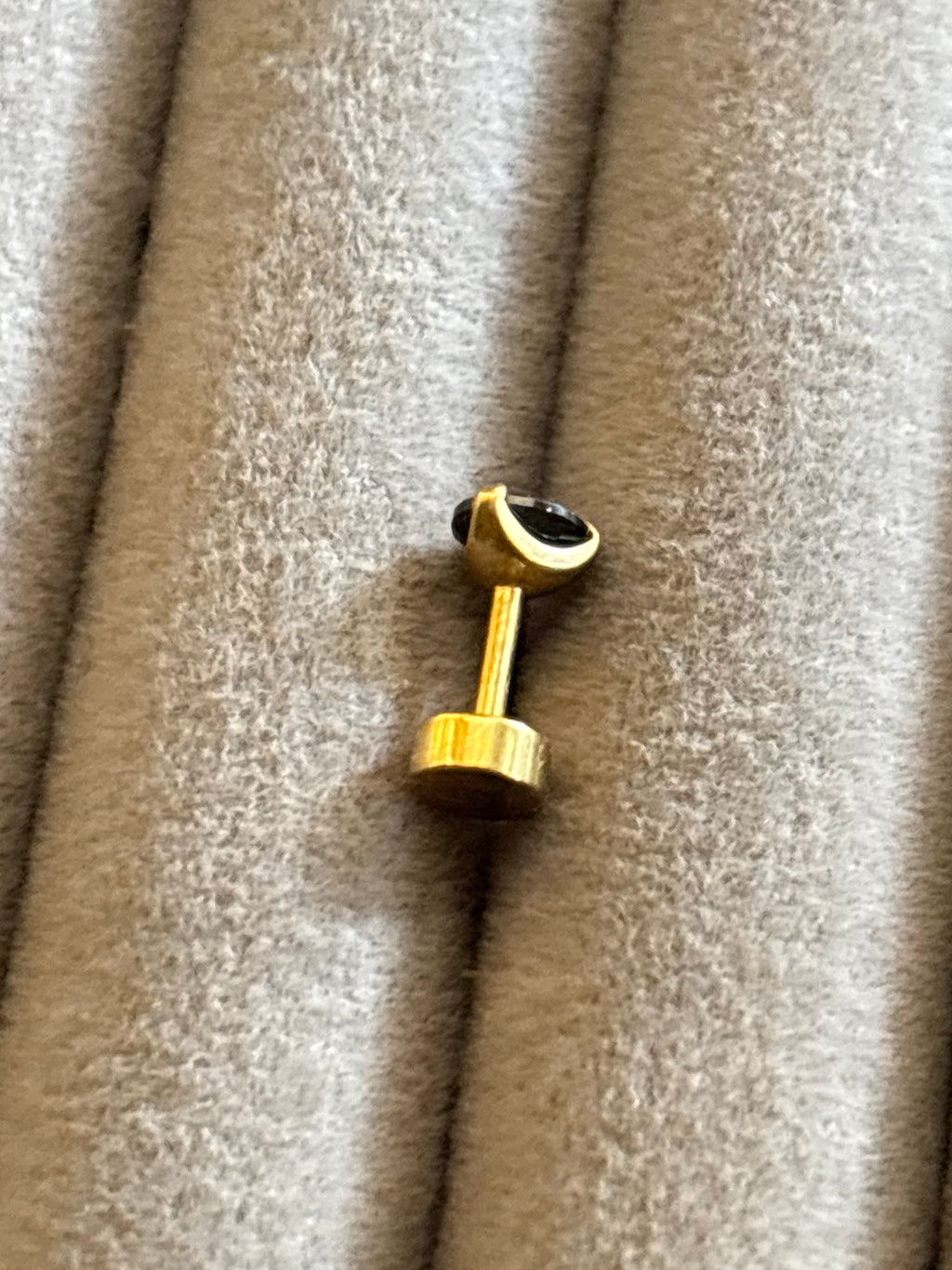 Black cushion cut stud