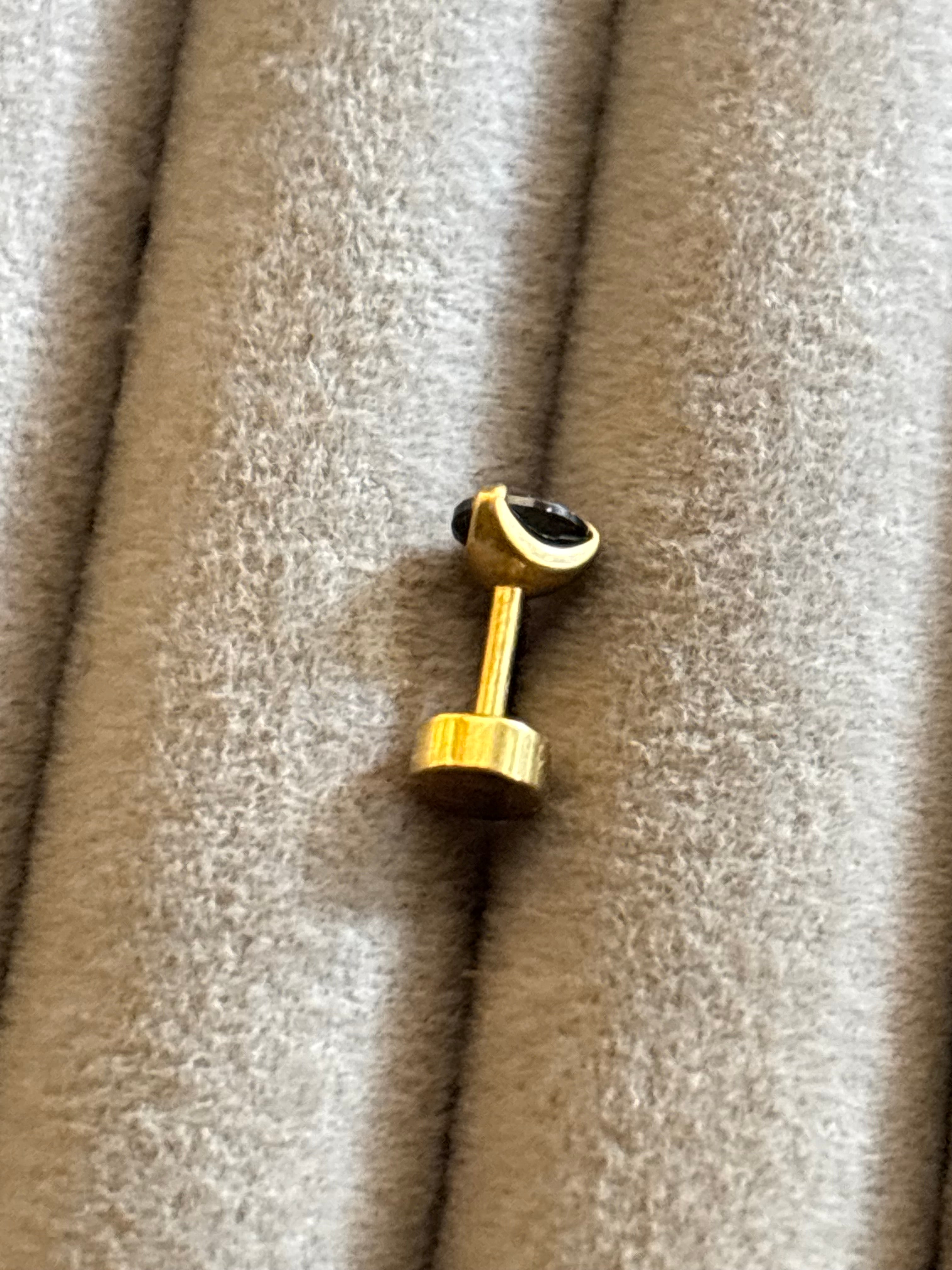 Black cushion cut stud
