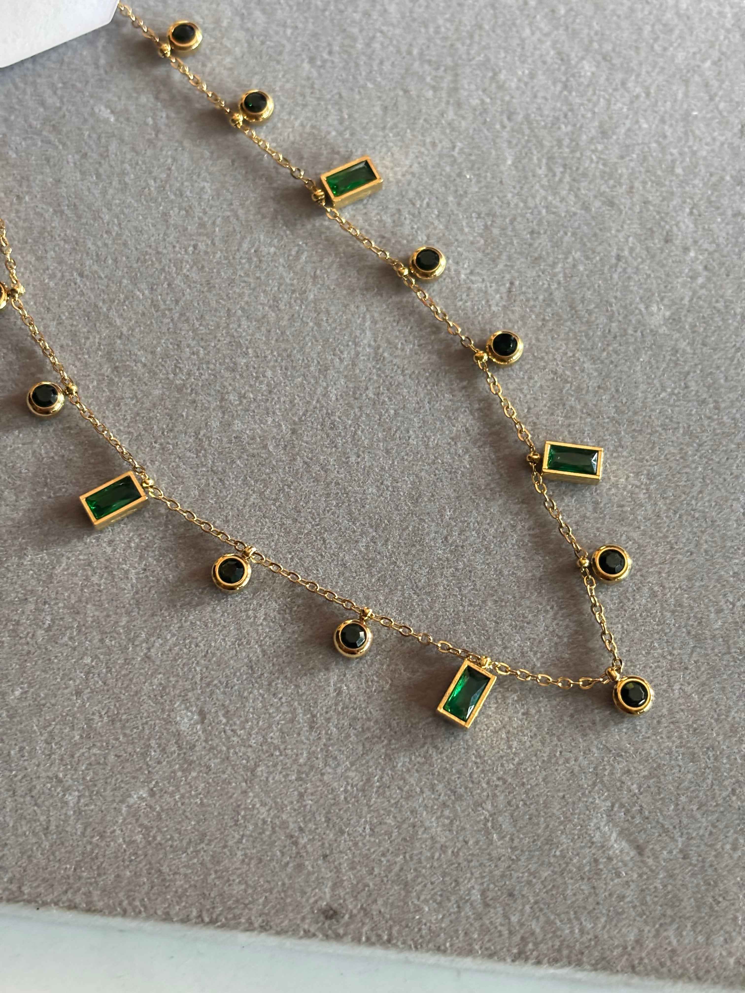 Emerald charm necklace - Hirulythings