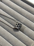checkered drum necklace