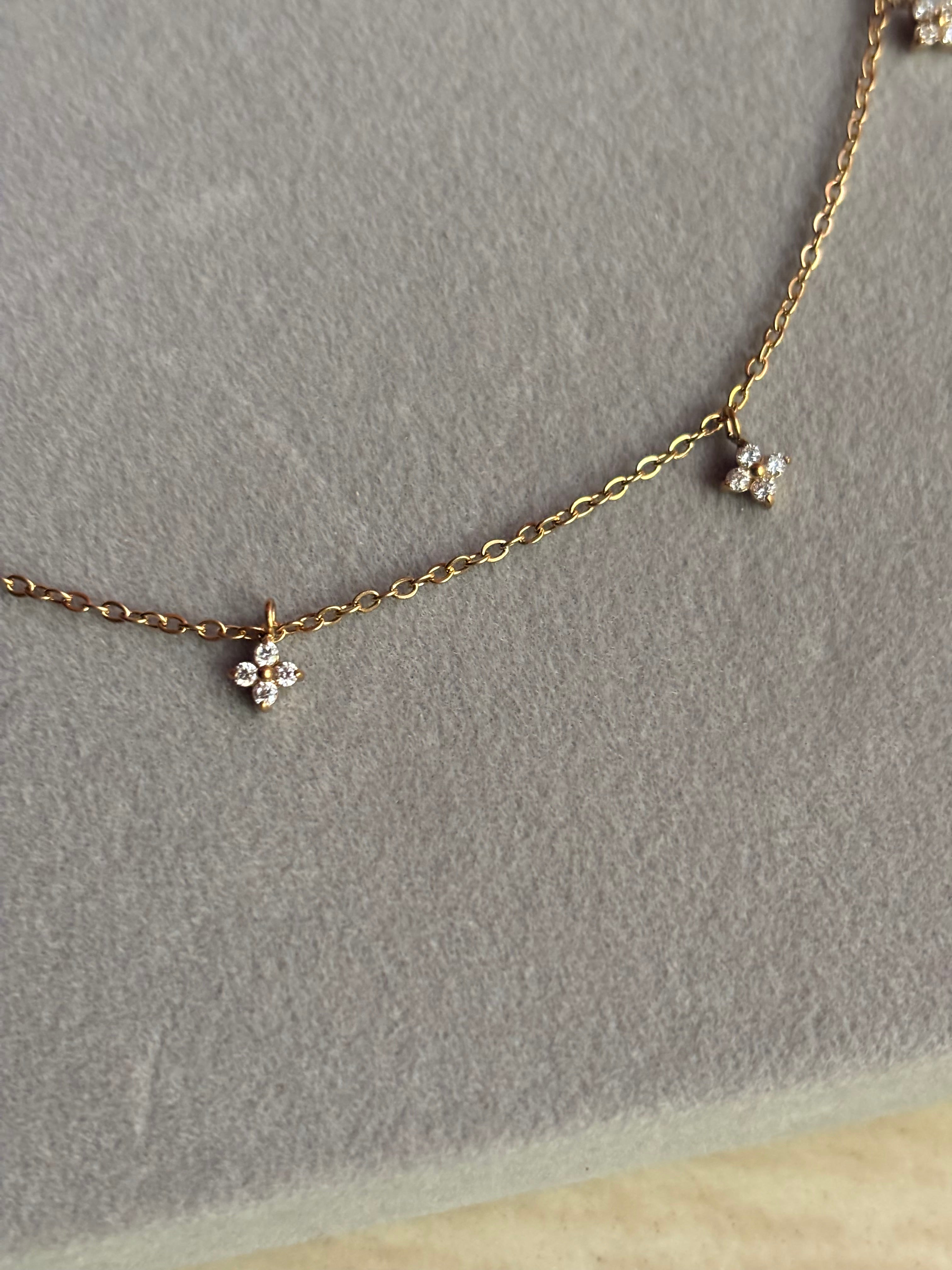 Dainty floral charm necklace