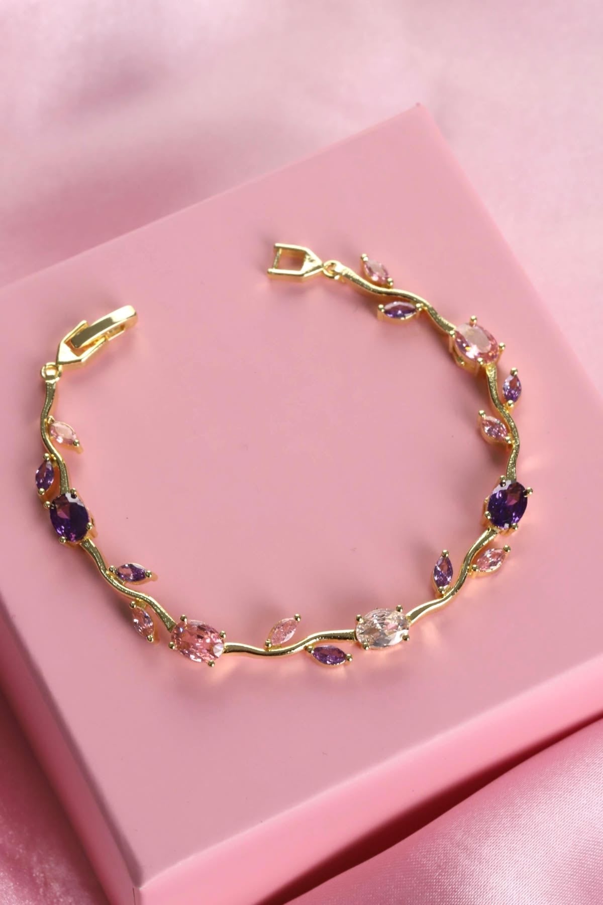 Pink and purple Tulip bracelet