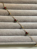 Dainty red tulip bracelet