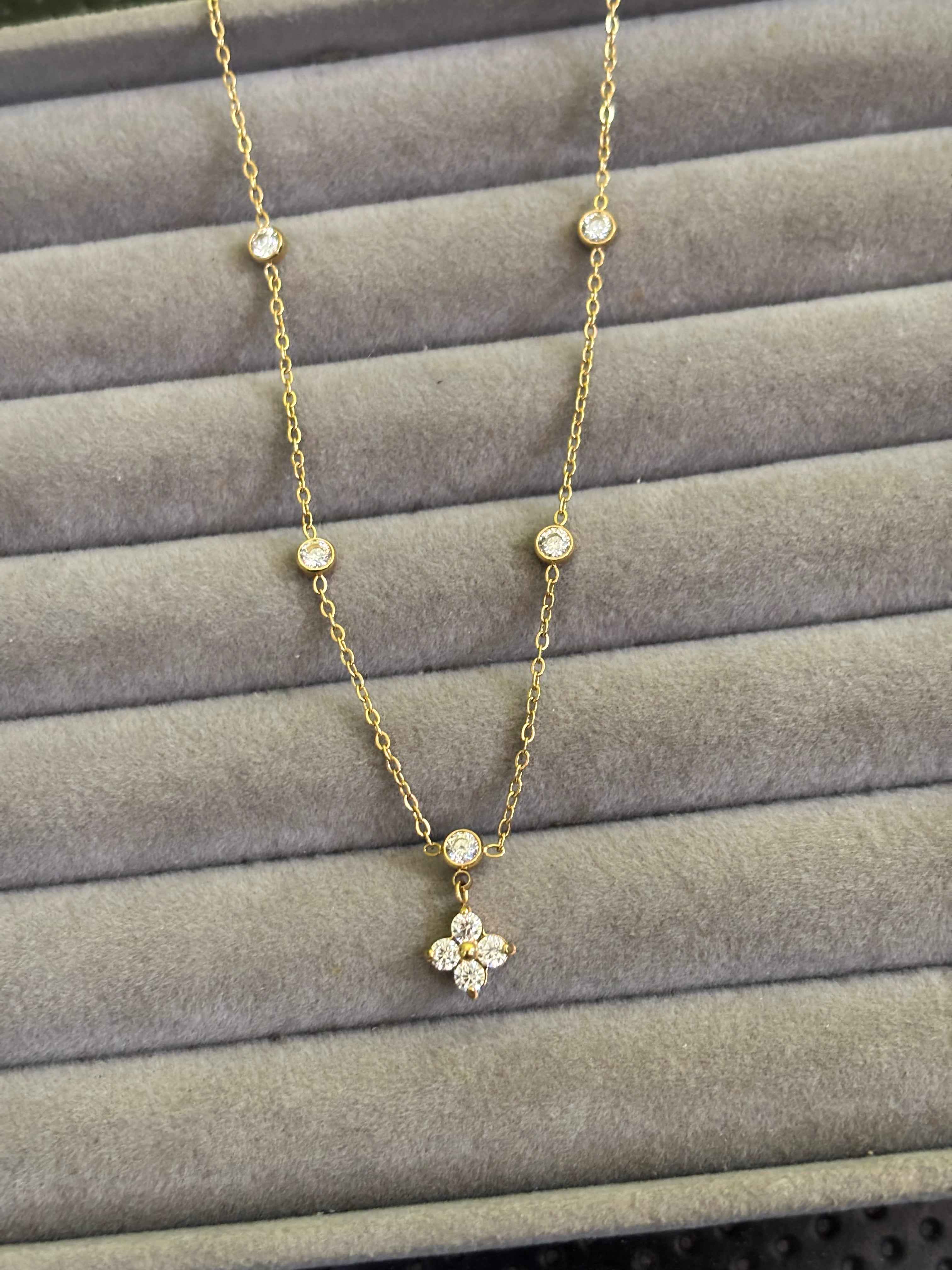 Aura floral charm necklace