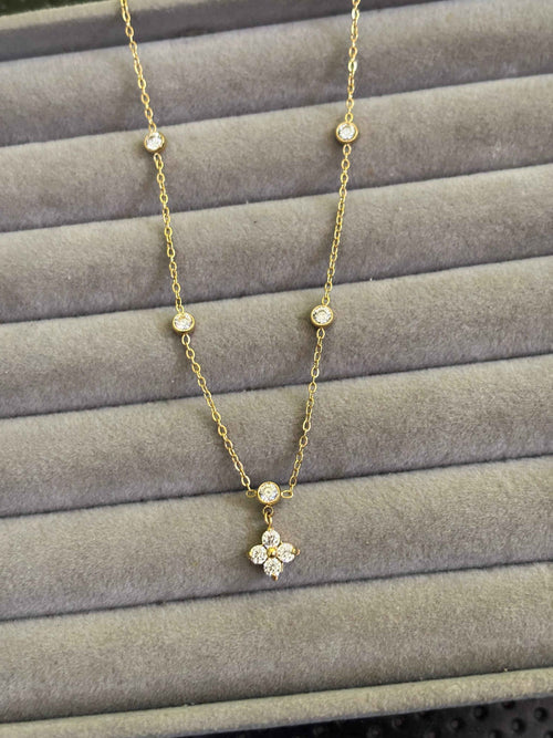 Aura floral charm necklace