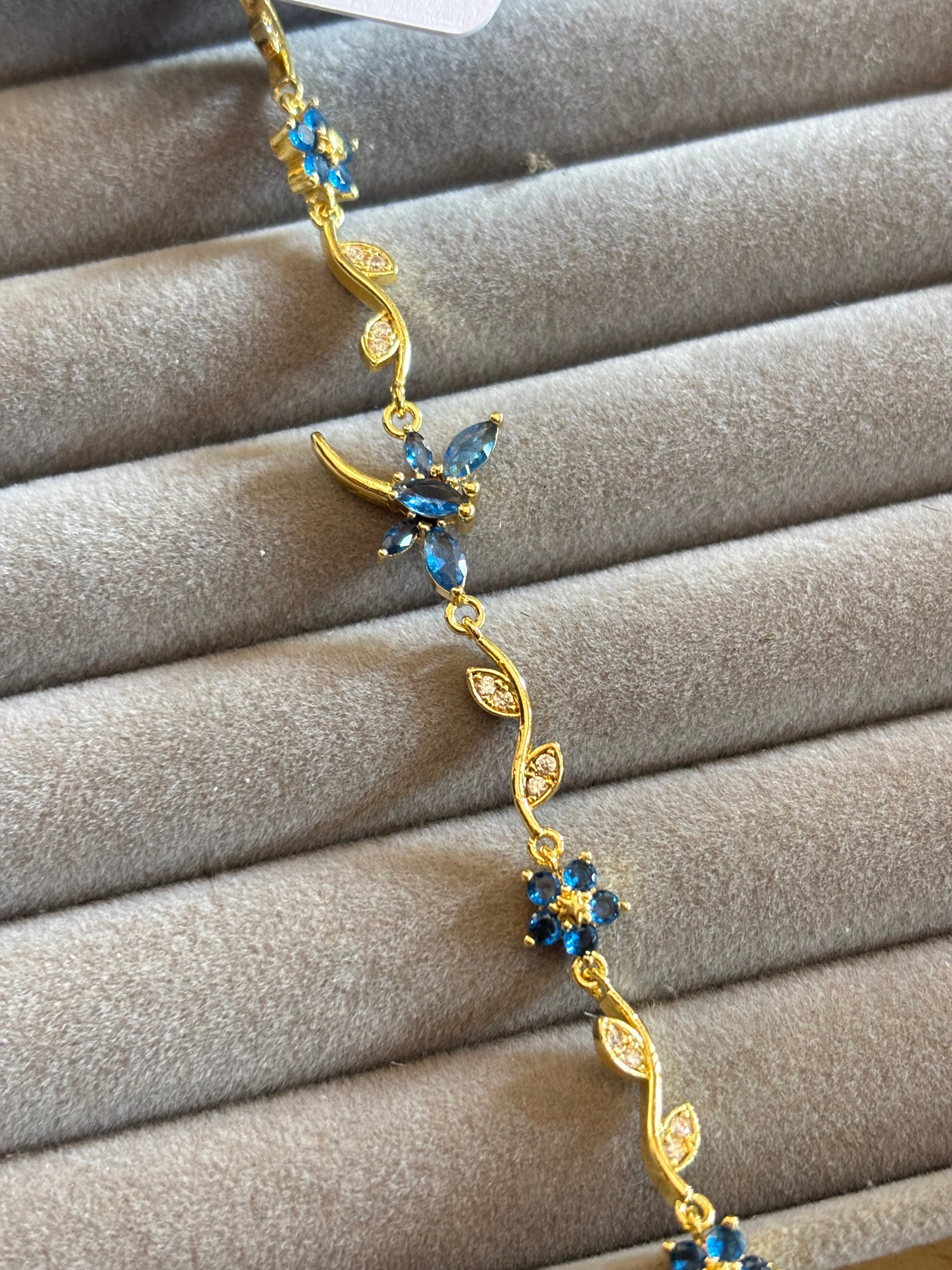 Delicate Blue flies bracelet