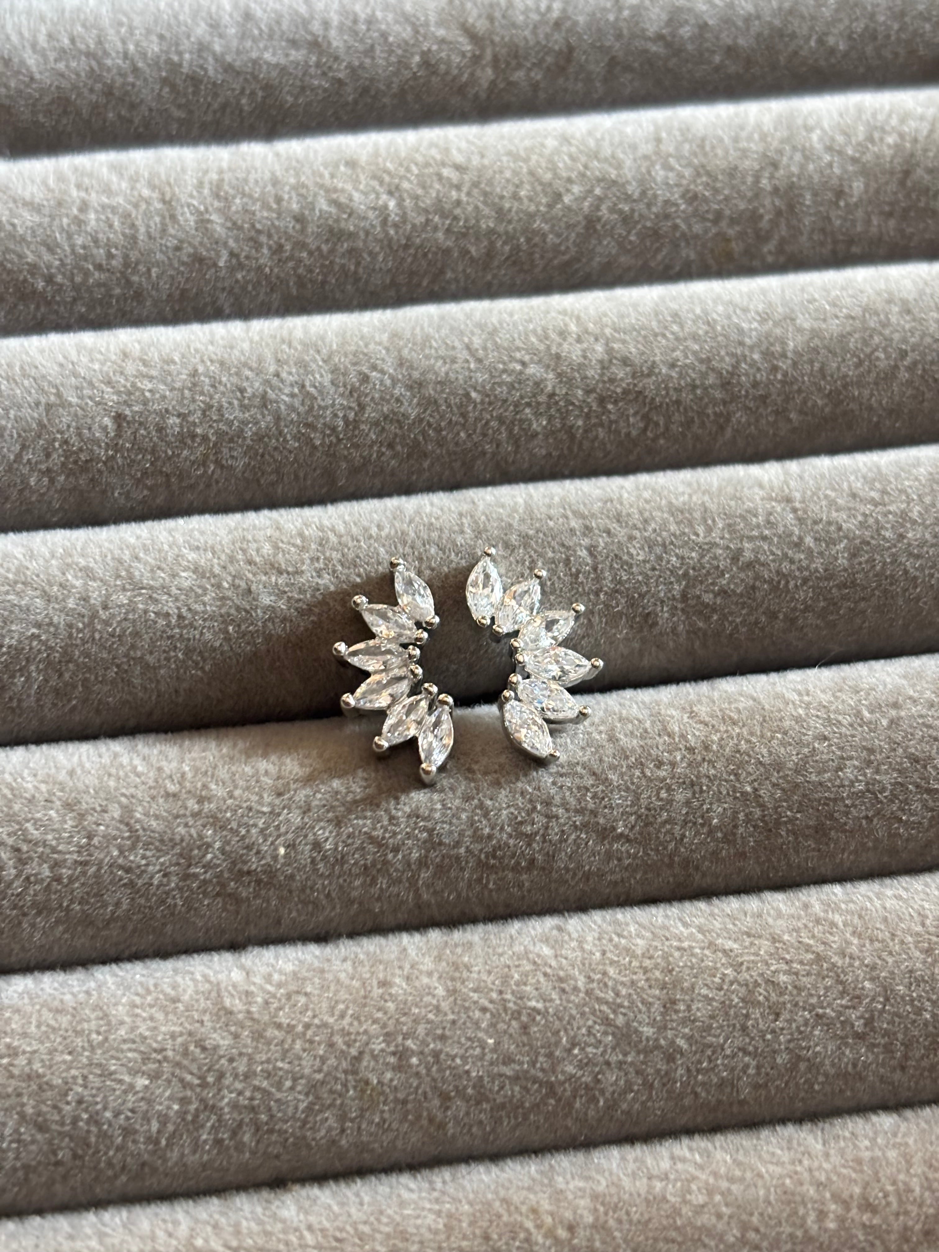 Round Marquise Halo Studs