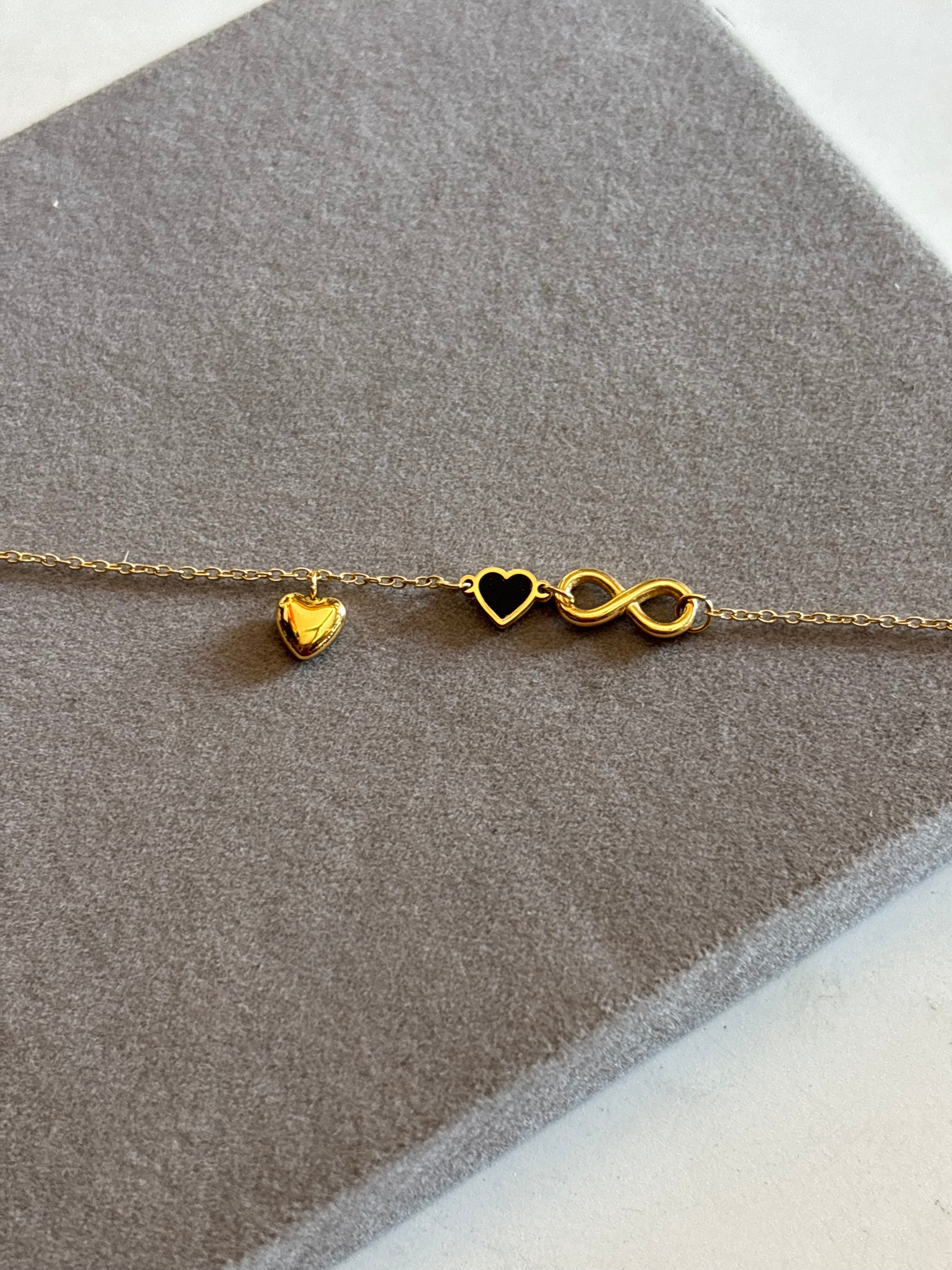 Infinity and heart bracelet