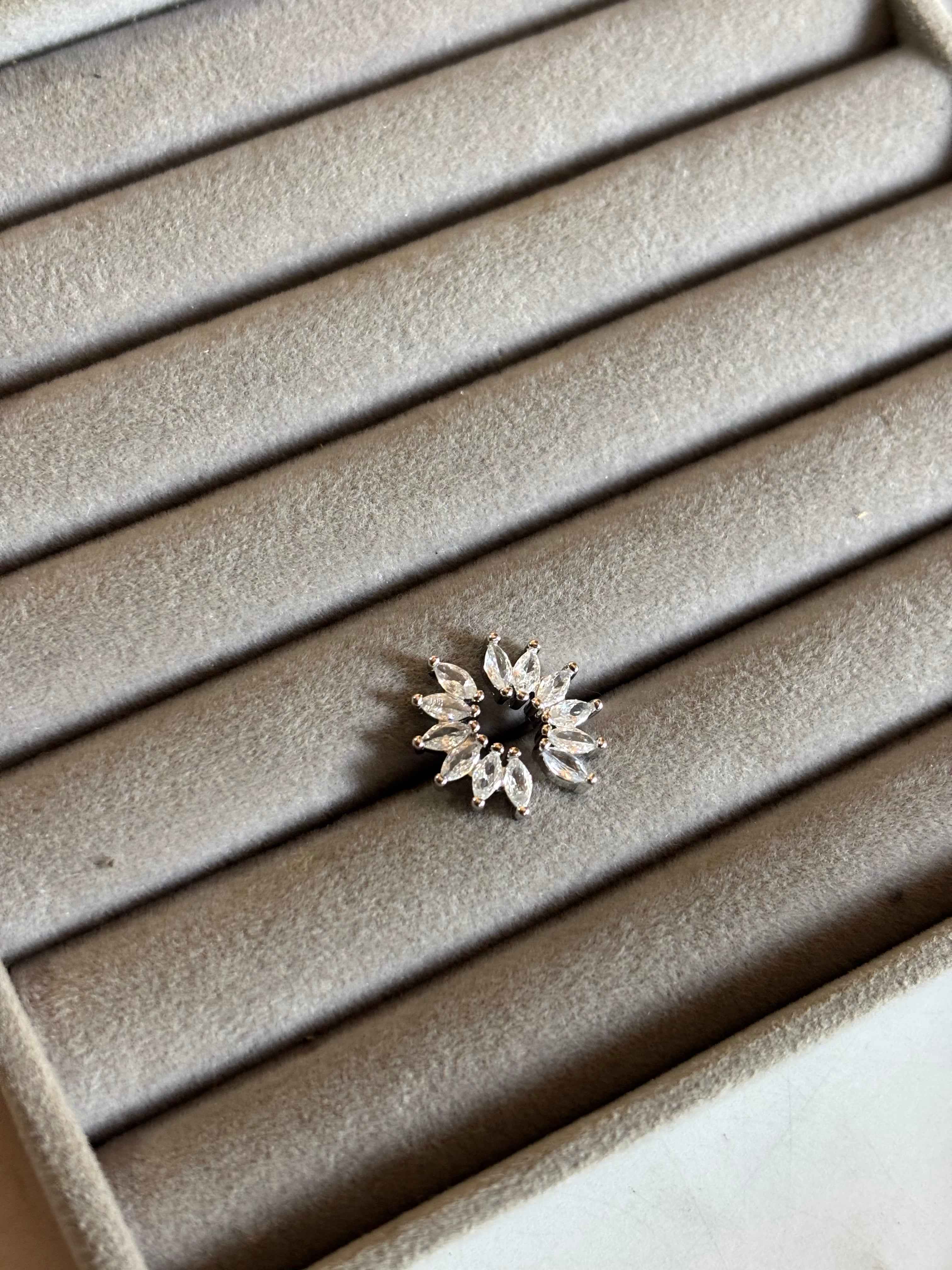Round Marquise Halo Studs