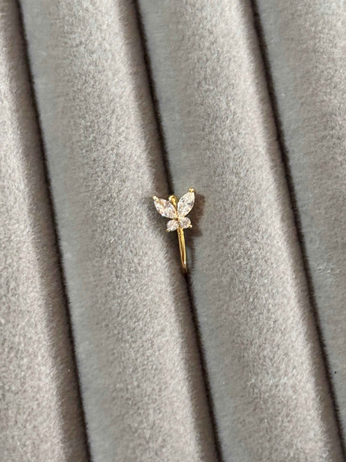Butterfly nose pin non piercing